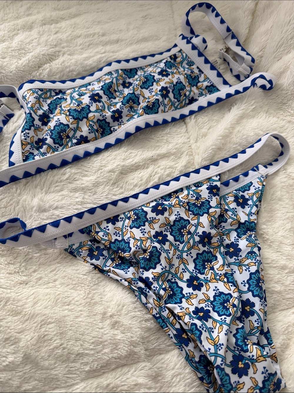 Sunnylife Blue & White Floral Bikini Set